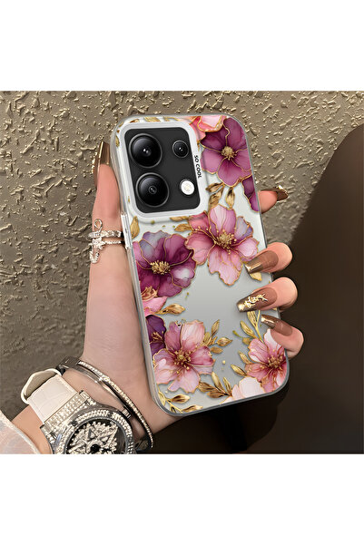CASEVIBE Redmi Note 13 Uyumlu, Hafif Lüks Çiçek Desenli, Darbe Koruyucu Telef...
