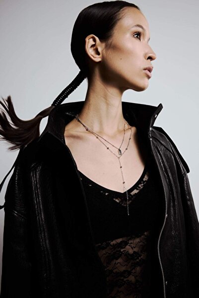 DeFacto Women's Silver 2-Piece Steel Necklace G2853Axns