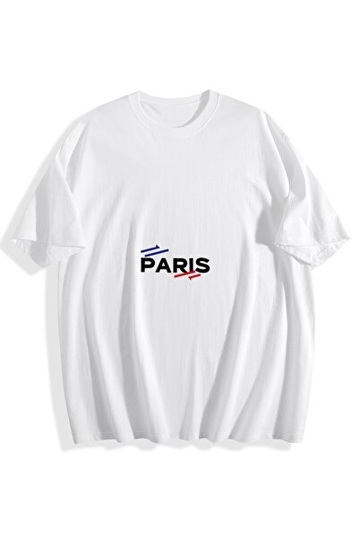 MIXSNOW تيشيرت رجالي قطني مطبوع - أعلام حول كلمة باريس