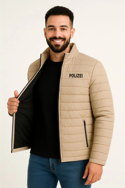 Kanonik Education Men's Micro Water Repellent Quilted B Printed Lined Zippere...