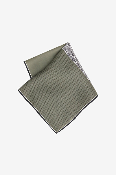 ALTINYILDIZ CLASSICS Men's Khaki-Black 100% Silk Patterned Handkerchief