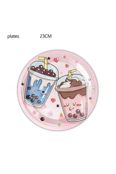 Choice 9inch plates 20pcs 20pcs Tea Party Theme Party Supplies Bubble Tea Bir...