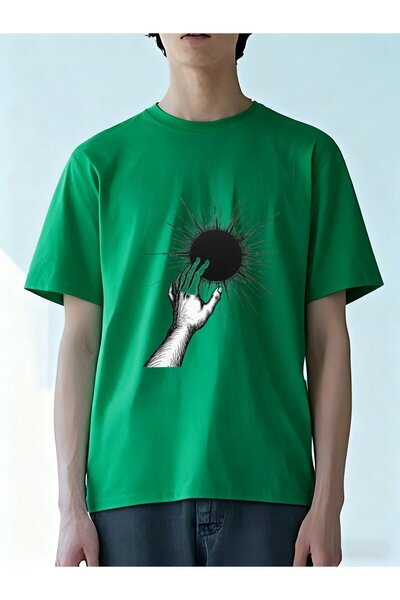 MIXSNOW Men Printed Cotton T-Shirt - A hand reaching for a dark circle