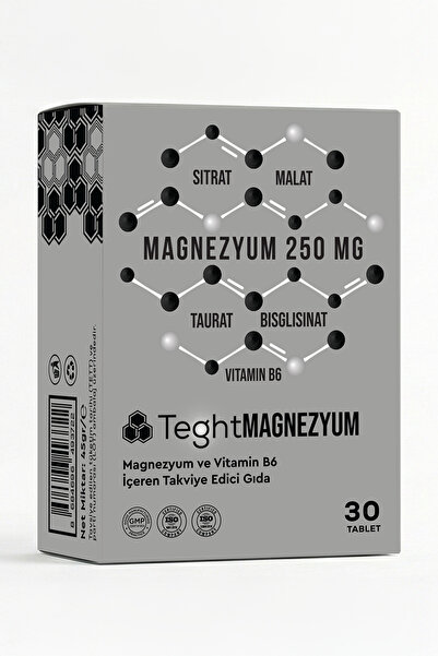 TEGHT Magnezyum & B6 | Malat, Sitrat, Bisglisinat, Taurat | Yüksek Emilim | 3...