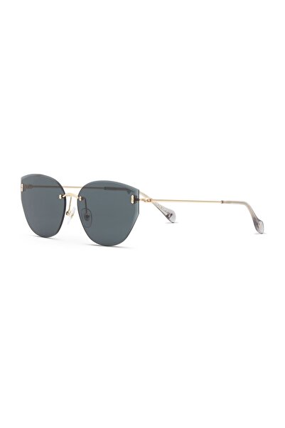 Blancia Bc1368 C1 61 Women's Geometric Gold Metal Frameless Sunglasses
