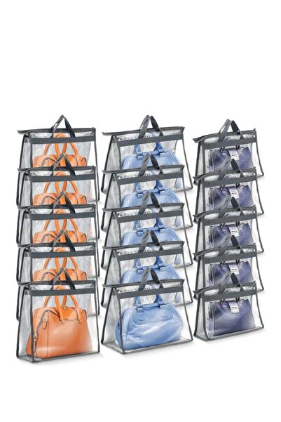 Arabest 15 pcs Tote Dust Cover Organiser, Clear Tote Organiser with Zip and H...