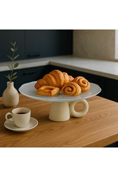 Generic Ceramic Serving Platform with Artistic Design