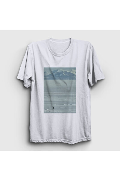 Presmono Unisex Beyaz Mountains Nihilist Penguin Penguin T-Shirt 595230Tt