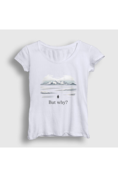 Presmono Γυναικείο Λευκό But Why V2 Νιχιλιστικό Μπλουζάκι Πιγκουίνος 595193tt