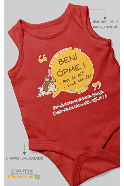 MorivoKids Don'T Kiss Me, Do I? Yes, Sende Printed Baby Bodysuit – Snap Faste...