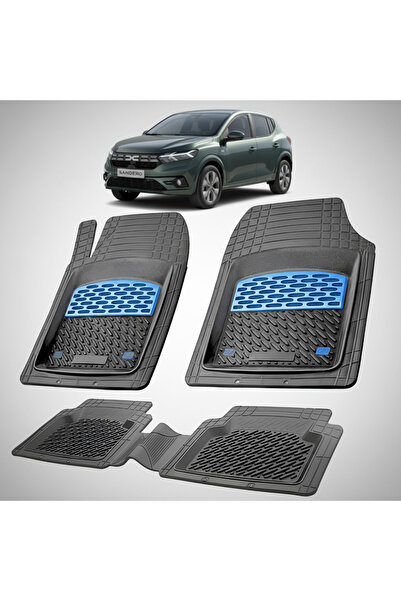 TEAMCAR Covorașe tip tavă compatibile cu Dacia Sandero III 2023-2025, albastre