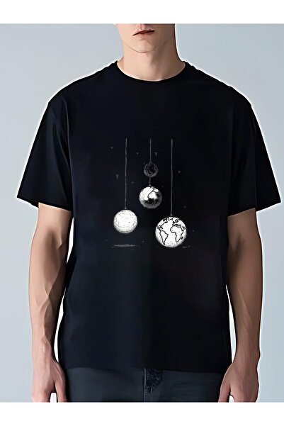 MIXSNOW Men Printed Cotton T-Shirt - Hanging balls like Earth models