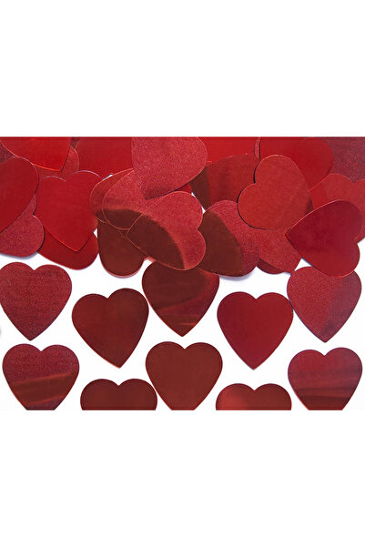 DecoDepot Confeti în formă de inimă, roșu, 25 mm, 10 gr