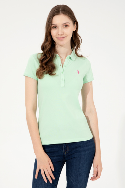 U.S. Polo Assn. Women's Mint Basic Polo Neck T-Shirt 50246272-Vr090