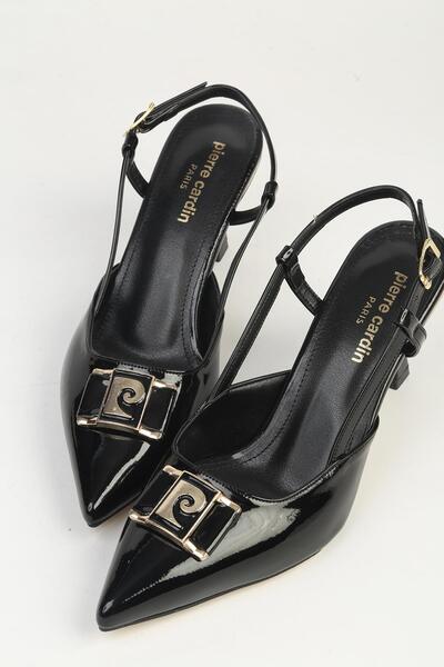 Pierre Cardin Kadın Siyah Rugan Topuklu Ayakkabı PC-55775