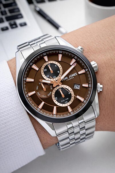 Tom Jones 2 Years Warranty 3 Atm Water Resistant Steel Strap Men's Wristwatch...