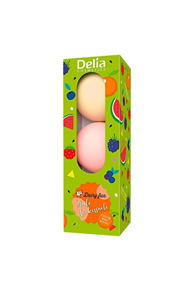 Delia Set 2 x 3 Bombe Efervescente Baie Dairy Fun, Pepene, Portocale si Fruct...