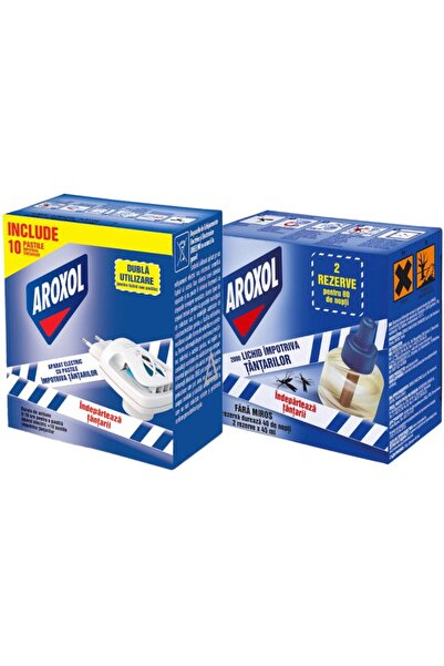 Aroxol Set Impotriva Tantarilor Aparat Electric Dubla Utilizare 10 Pastile, 2...