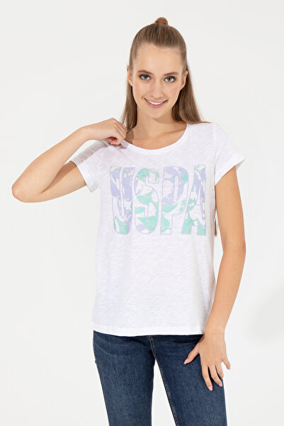 U.S. Polo Assn. Women's Violet Crew Neck T-Shirt 50248999-Vr037