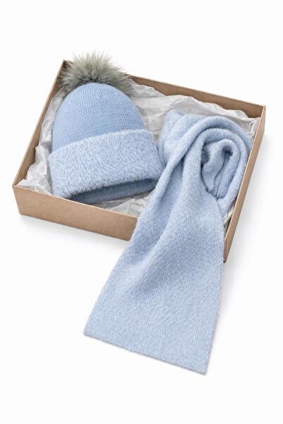 kuru Set cadou combinat eșarfă și beretă – (Lână groasă – În cutie) Cadou de ...