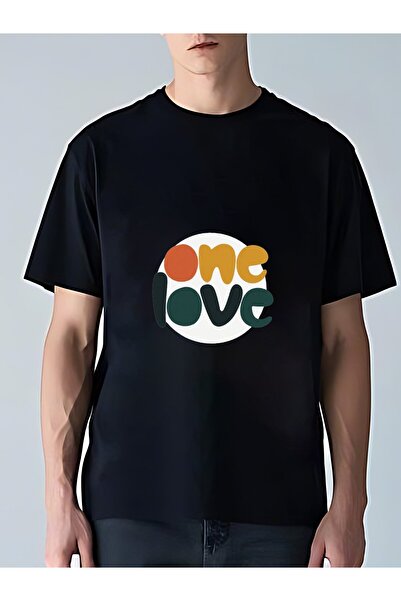 MIXSNOW Men Printed Cotton T-Shirt - One love in colorful letters