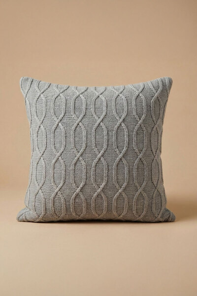 Elart Ivena В'язана наволочка В'язана трикотажна декоративна (43x43 см) Сіра