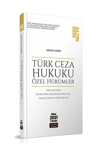 Savaş Yayınevi Türk Ceza Hukuku Özel Hükümler Konu Anlatımı - Sinan Sakin 202...