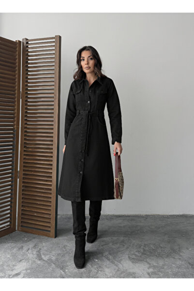 bluemarlin Full Button Closure Belted Trench Coat