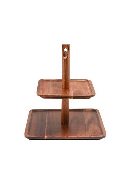 Bien Servi 2-Layer High Quality Snack Stand Brown 25 x 25 cm