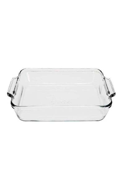 Anchor Hocking طبق كيك زجاجي مربع شفاف سعة 2 كوارت، آمن للاستخدام في غسالة ال...