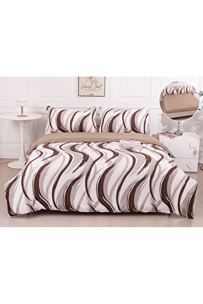 CHIRASO 4-Piece Bedding Set, Satin Cotton, Fitted Sheet 180x200cm Duvet Cover...