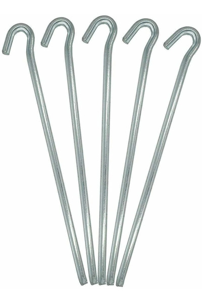 MetisCelikYay 8MM 20 CM 10 ADET PASLANMAZ KAYMAZ KANCALI ÇADIR BRANDA KAZIK D...