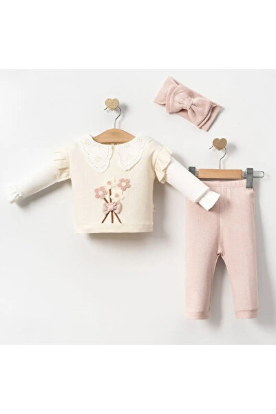 Micii Ștrumfi Set 100% Bumbac Fetițe 3 Piese - Flower Bouquet