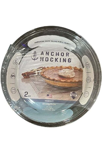 Anchor Hocking طقم تحميص دائري شفاف مكون من قطعتين، آمن للاستخدام في غسالة ال...