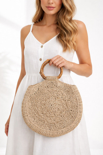 Luna HASIR ÇANTA EL ÖRGÜSÜ ÇANTA ASTARSIZDIR ÖZEL TASARIM