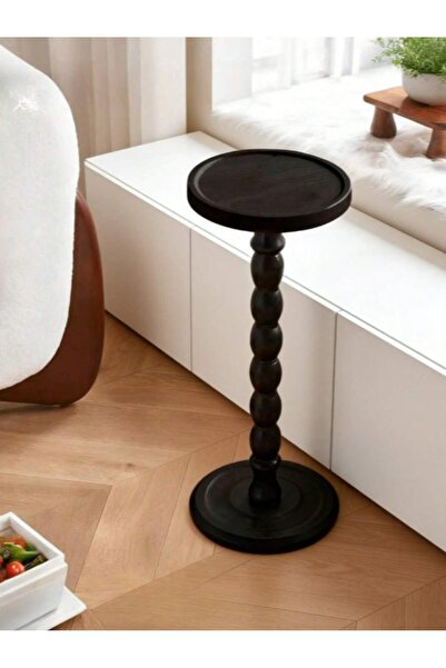 Mtanvxay طاولة قهوة صغيرة مستديرة مصنوعة من مواد طبيعية، مع أرجل من الخشب الص...