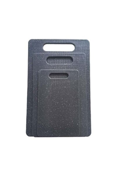 Parfait 3-Piece Marble Effect Rectangular Polypropylene Cutting Board Set Dar...