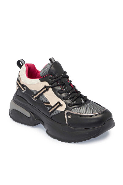 Tergan Siyah Vegan Kadın Sneaker - K25I1AY67827-O3C