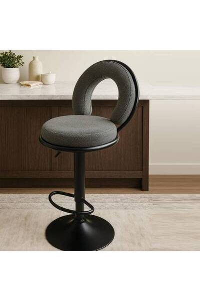 SADANHOME Dark Gray Linen Bar Chair
