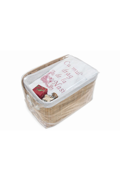 Dany Kids Fashion Trusou botez in cutie de bambus - roz pudra