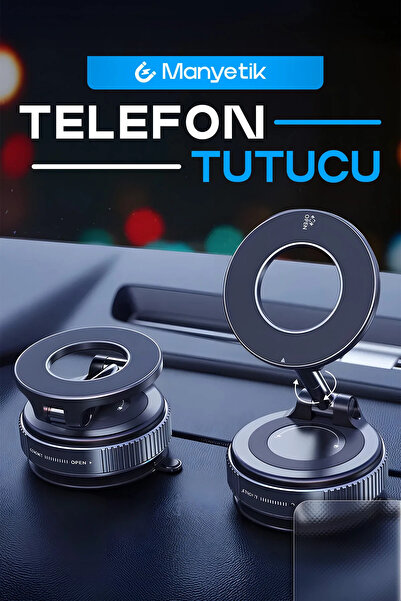 Tilbe Home Manyetik Araç İçi Cep Telefonu Tutacağı Cam Torpido Montaj 360° Ay...