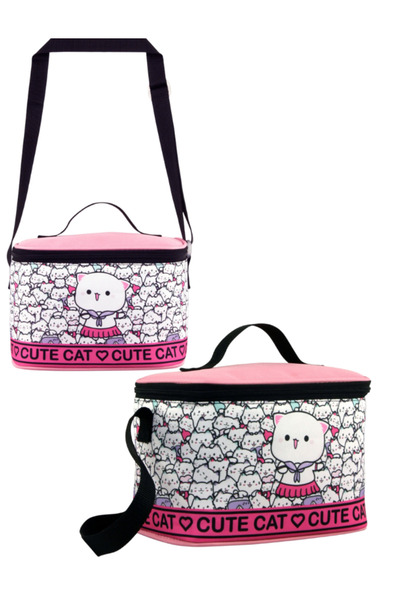 ÜMİT ÇANTA Cennec Cute Cat Thermal Lunch Box – Children's School Lunch Box 23...