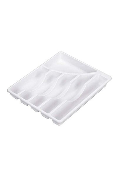 Sterilite 6-Compartment Easy-to-Clean Sleek Rectangular Organizer Cutlery Tra...