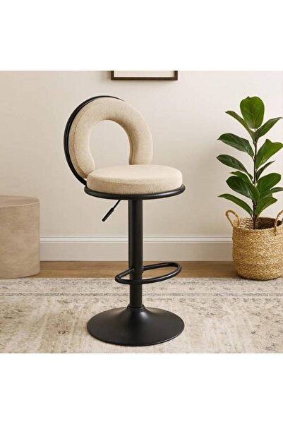 SADANHOME Light Brown Linen Bar Chair