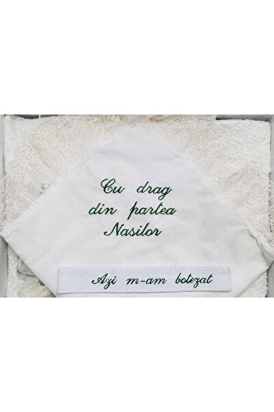 Dany Kids Fashion Trusou botez cu dantela - broderie verde