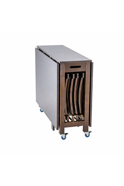 wline FOLDING TABLE WITH 4 WENGE CHAIRS