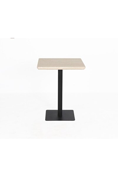 DEC13 Elegant square cafe table with a metal base, 60cm