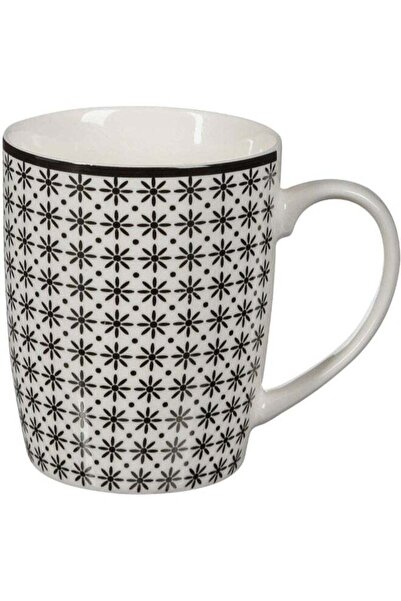 Secret de Gourmet Bohemia Assorted Design Porcelain Coffee Mug White and Blac...