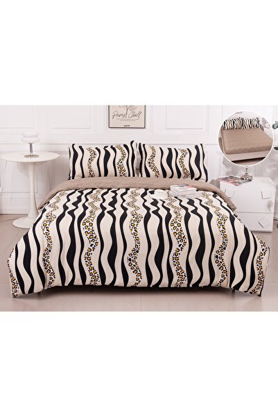 CHIRASO 4-Piece Bedding Set, Satin Cotton, Fitted Sheet 180x200cm Duvet Cover...