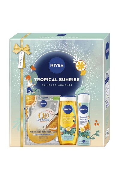 NIVEA Tropical Sunrise Women's Gift Box, Shower Gel 250 ml, Deodorant Spray 1...